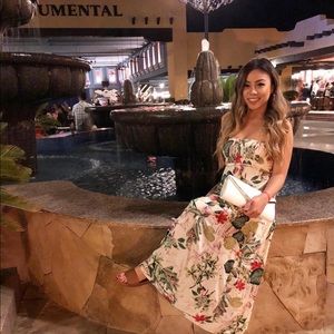 Tropical maxi tube top dress